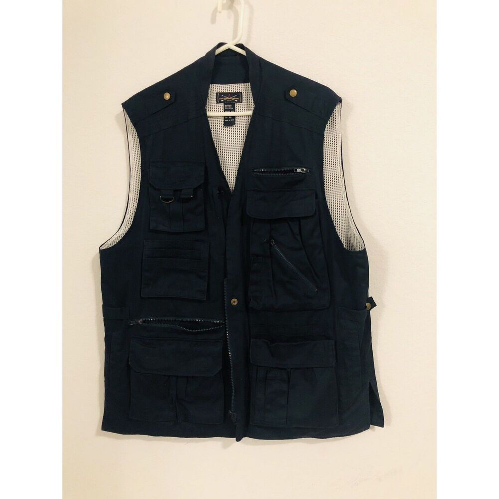 The Arrow Company Outdoor /Fishing  Navy Blue Vest Size XL  14 Pockets